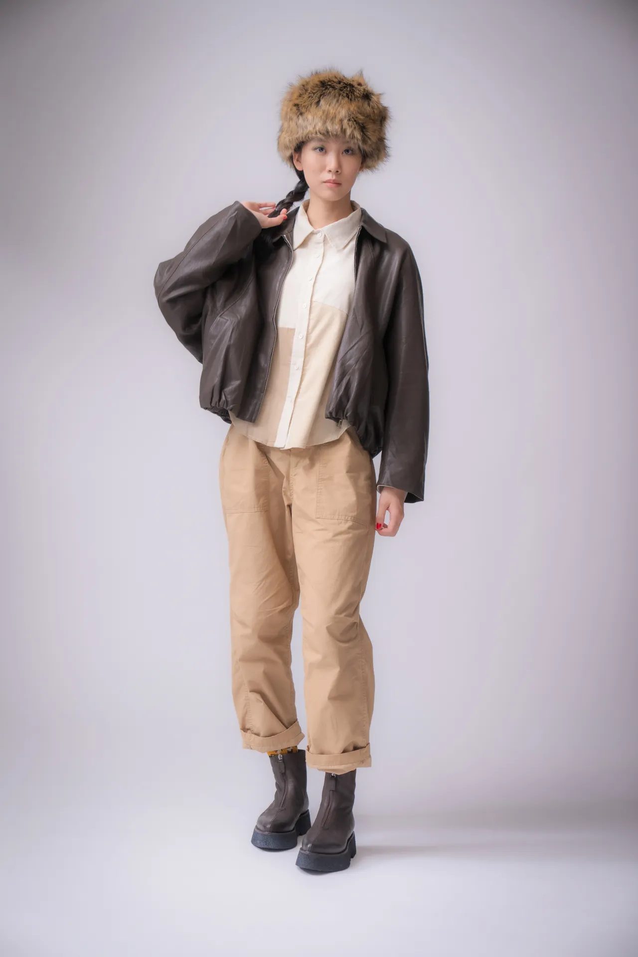 ラグランスリーブPUジャケット