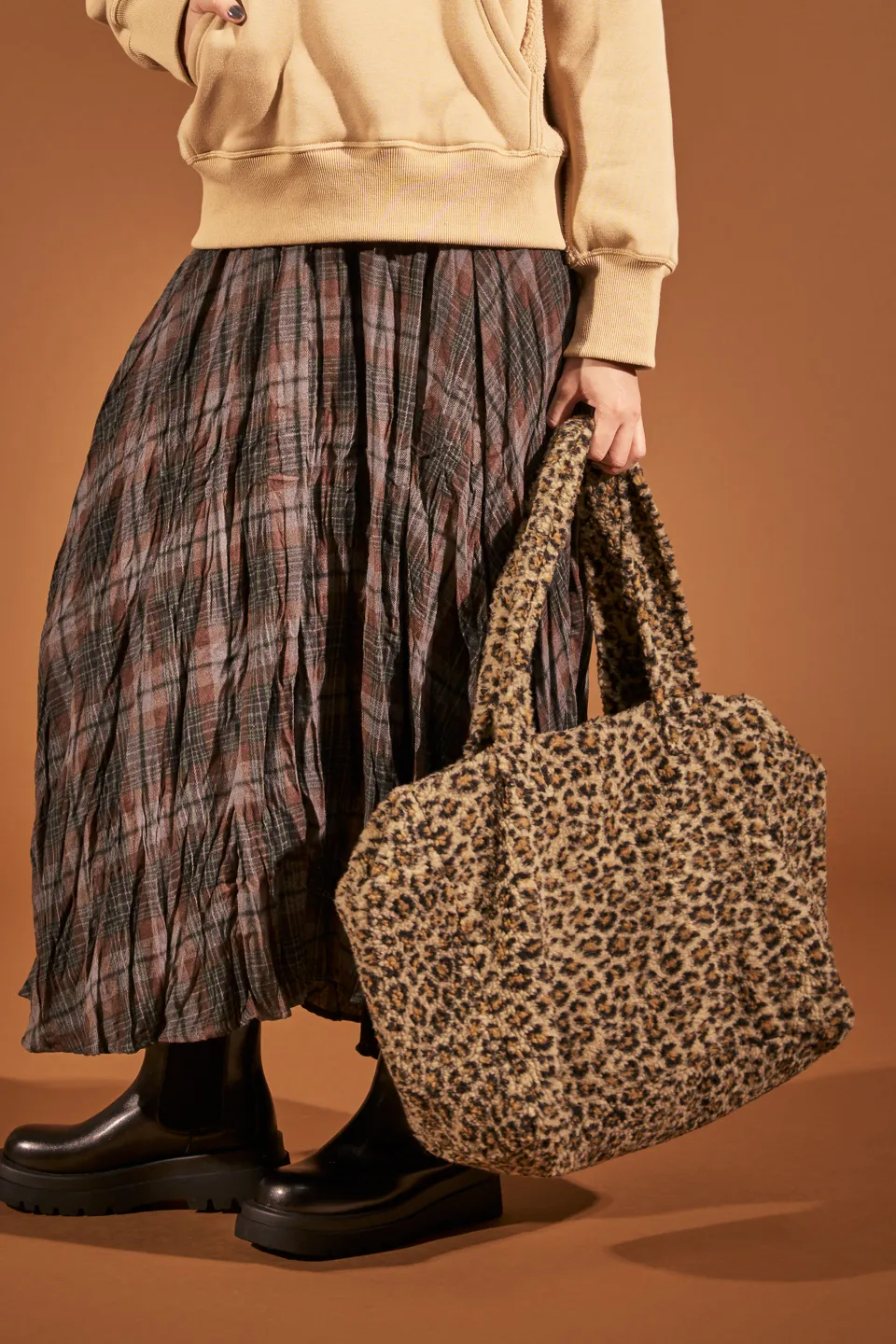 チェック柄クリンクルSK